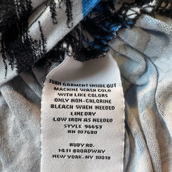 Ruby Rd. Vibrant Blue and Black Patterned Top - Picture 5 of 5